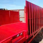 OPT-2SL3SW - three-sided unloading mobile ramp. Supplied with safety legs.