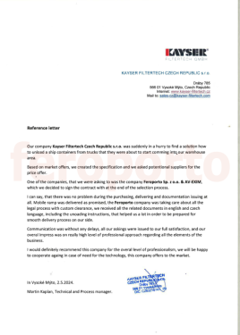 Kayser Filtertech_Reference_CZ